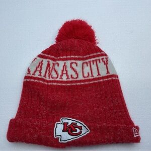 NFL New Era Kansas City Chiefs Winter Pom Beanie Stocking Hat, One Size